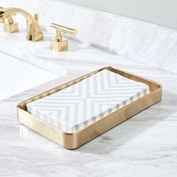 mDesign Decorative Metal Towel Holder Tray for Organization