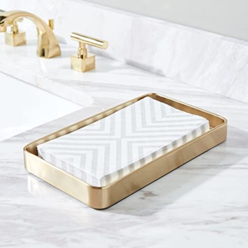 mDesign Decorative Metal Towel Holder Tray for Organization