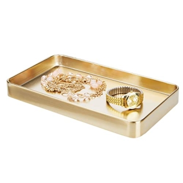 mDesign Decorative Metal Towel Holder Tray for Organization