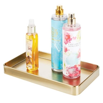 mDesign Decorative Metal Towel Holder Tray for Organization