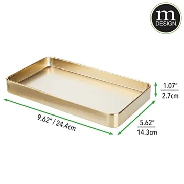 mDesign Decorative Metal Towel Holder Tray for Organization
