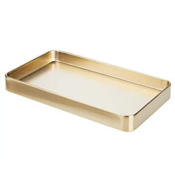 mDesign Decorative Metal Towel Holder Tray for Organization