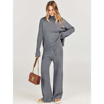ANRABESS Women's Stylish 2 Piece Sweater Lounge Set