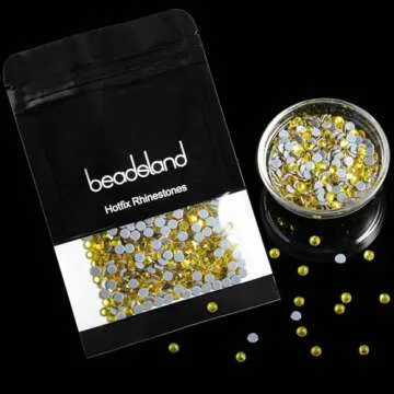 Beadsland Hotfix Rhinestones, 2880pcs Flatback Crystal Rhinestones for Crafts Clothes DIY Decorations, Lemon Yellow, SS10, 2.7-2.9mm