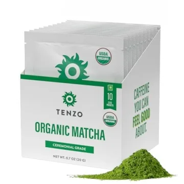 Tenzo Single Serve Matcha Green Tea Powder - Organic Ceremonial Grade Authentic Matcha Latte Powder ...