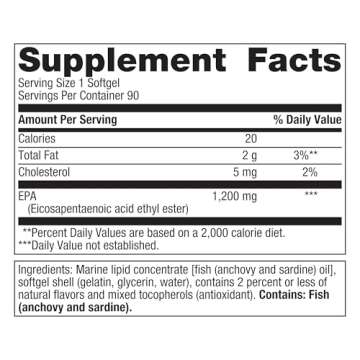 Metagenics OmegaGenics Fish Oil EPA 1200 - Premium Omega-3 Supplement for Heart & Immune Health - 90...