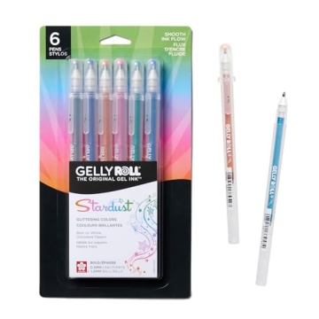 SAKURA Gelly Roll Stardust Meteor Glitter Gel Pens - Bold Point Ink Pen for Lettering, Drawing, Invi...