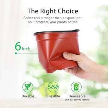 VIVOSUN 50 Pcs 6 Inch Plastic Plant Nursery Pots, Seed Starting Pot, Flower Plant Container for Seedlings, Cuttings, Transplanting