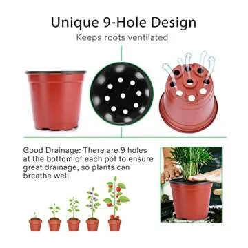 VIVOSUN 50 Pcs 6 Inch Plastic Plant Nursery Pots, Seed Starting Pot, Flower Plant Container for Seedlings, Cuttings, Transplanting