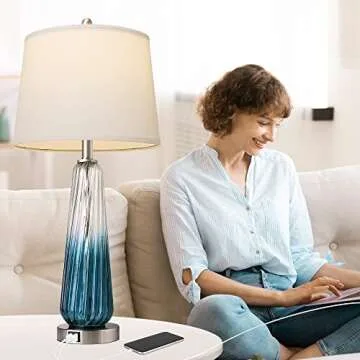 Touch Control Table Lamps with USB Ports for Bedrooms