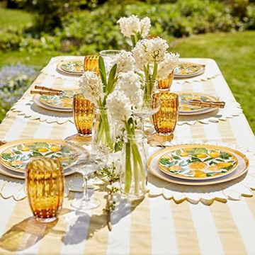 Vibrant Lemon Melamine Dinnerware Set for 4