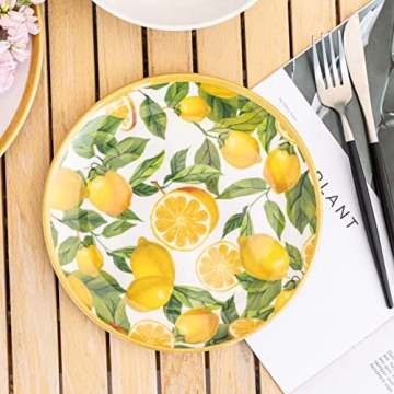 Vibrant Lemon Melamine Dinnerware Set for 4