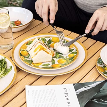 Vibrant Lemon Melamine Dinnerware Set for 4