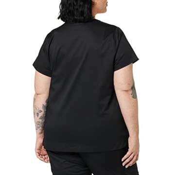 Amazon Essentials Women's Classic Fit V-Neck Short Sleeve Scrub Top (Available in Plus Size), Black,...