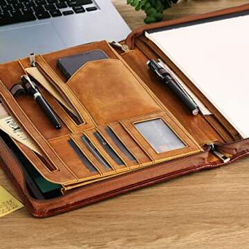 Men's Leather Portfolio Folder - Stylish & Functional