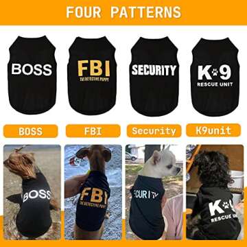 4 Pack Dog Clothes for Small Dog Boy Summer Pet Shirt Outfits Tshirt Cat Apparel Cute Puppy Clothes Small Dog Clothes Male Dog Clothes French Bulldog Dachshund Clothes Ropa para Perros,Medium