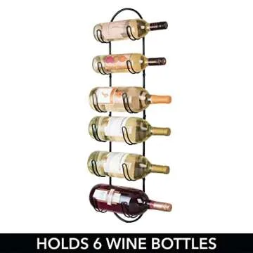 mDesign Steel Wall Mount Towel Rack with 6 Compartments - Towel Holder and Towel Storage Shelf Organizer for Bathroom, Powder Room - Concerto Collection - Black