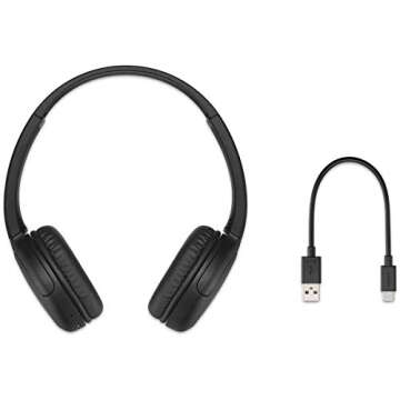 Sony Wireless Headphones WH-CH510: Wireless Bluetooth On-Ear Headset with Mic for Phone-Call, Black