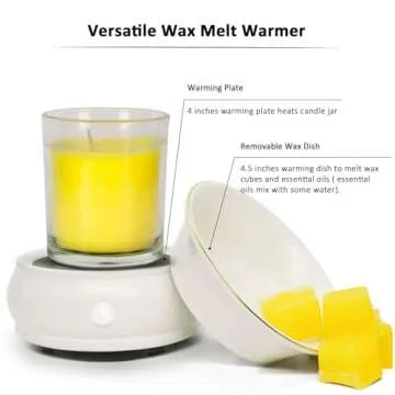 Bobolyn Wax Melt Warmer Burner Electric Scented Candle Wax Warmer, 4-in-1 Scented Wax Fragrance Melter for Home Office Bedroom Living Room Decor