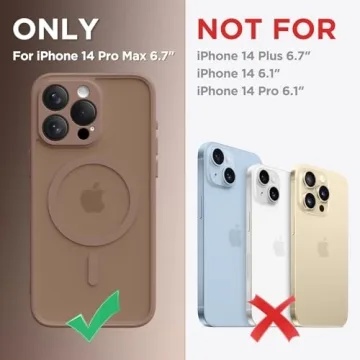 CAPRARO Magnetic for iPhone 14 Pro Max Case, [Compatible with MagSafe] [Full Camera Protection] Shockproof Protective Slim Translucent Matte Phone Case for iPhone 14 Pro Max 6.7'', Brown