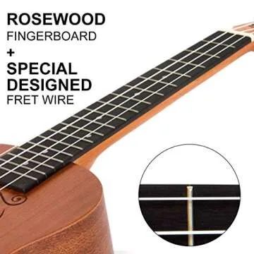 Kmise 23 Inch Concert Ukulele with Bag and Tuner