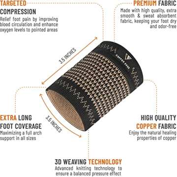 Copper Edge Arch Support for Plantar Fasciitis Relief