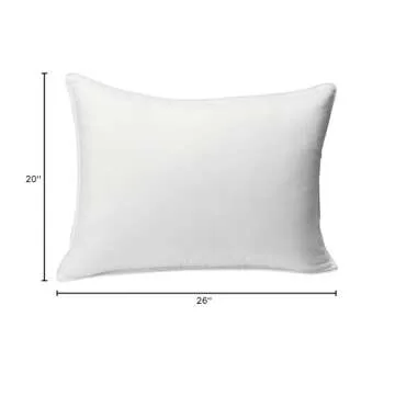 Amazon Basics Down Alternative Pillows for Back and Side Sleepers, Medium Density, Standard - Hypoallergenic 2-Piece Set with Pillow Protector Cases, Pack of 2, White, 26" L x 20" W