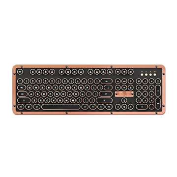 Azio Retro Classic Bluetooth 5.0 (Artisan) - Wireless/USB Wired Vintage Backlit Leather Mechanical Keyboard for PC/Mac (MK-RETRO-L-03B-US)
