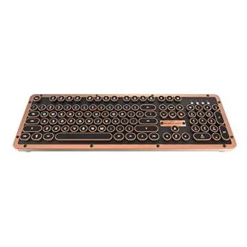 Azio Retro Classic Bluetooth 5.0 (Artisan) - Wireless/USB Wired Vintage Backlit Leather Mechanical Keyboard for PC/Mac (MK-RETRO-L-03B-US)