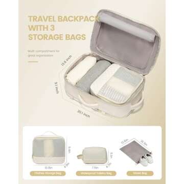 LOVEVOOK Large Travel Backpack for Women, 40L Carry on Backpack for Airplanes,TSA Personal Item Trav...