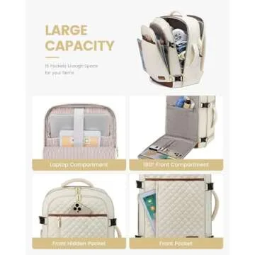 LOVEVOOK Large Travel Backpack for Women, 40L Carry on Backpack for Airplanes,TSA Personal Item Travel Bag fits 17" Laptop,Travel Essentials Carry On Bag Flight Approved with 3 Packing Cubes