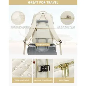 LOVEVOOK Large Travel Backpack for Women, 40L Carry on Backpack for Airplanes,TSA Personal Item Travel Bag fits 17" Laptop,Travel Essentials Carry On Bag Flight Approved with 3 Packing Cubes