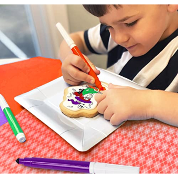 Halloween Cookie Decorating Kit with Edible Markers for Kids
