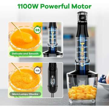 Versatile 1100W Handheld Immersion Blender