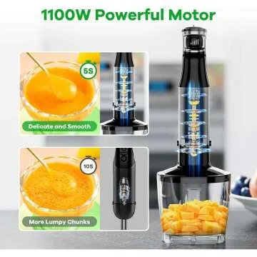 Versatile 1100W Handheld Immersion Blender