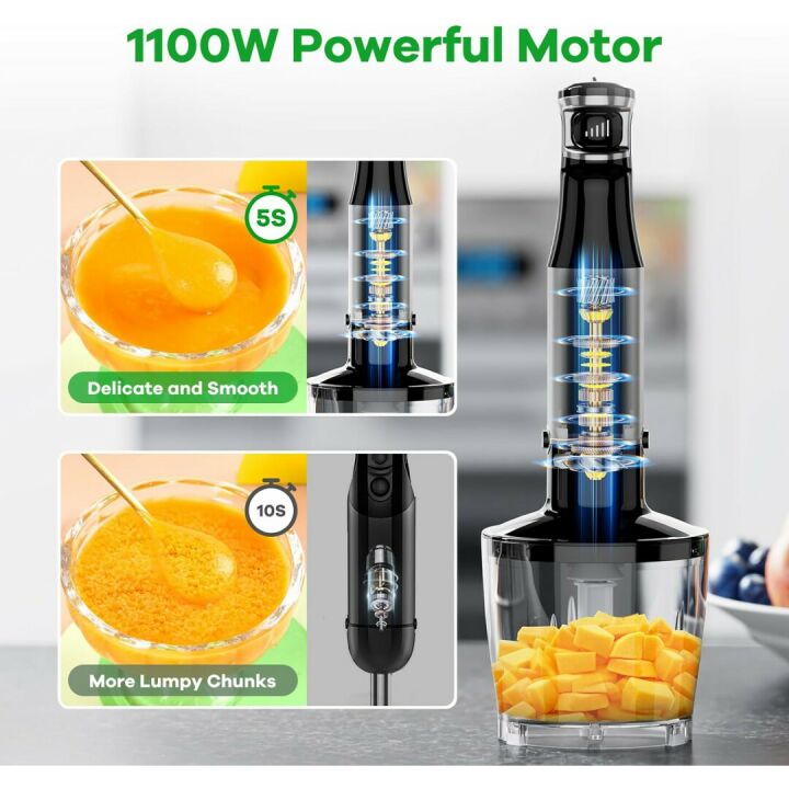 Versatile 1100W Handheld Immersion Blender