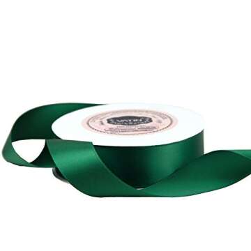 VATIN Forest Green Satin Ribbon 1" x 25 Yards for Gifts