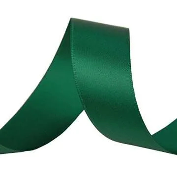 VATIN Forest Green Satin Ribbon 1" x 25 Yards for Gifts