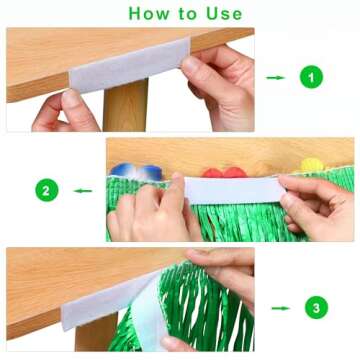 Fovths Luau Grass Table Skirt for Summer Parties