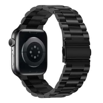 Tasikar Band Compatible with Apple Watch Band 49mm 46mm 45mm 44mm 42mm Premium Stainless Steel Metal Replacement Strap Compatible with Apple Watch Ultra 2 Ultra Series10 9 8 7 6 5 4 3 2 1 SE, Black