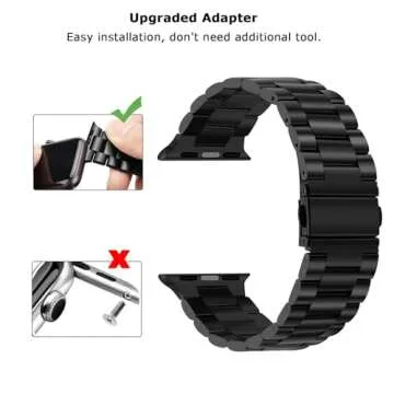Tasikar Band Compatible with Apple Watch Band 49mm 46mm 45mm 44mm 42mm Premium Stainless Steel Metal Replacement Strap Compatible with Apple Watch Ultra 2 Ultra Series10 9 8 7 6 5 4 3 2 1 SE, Black