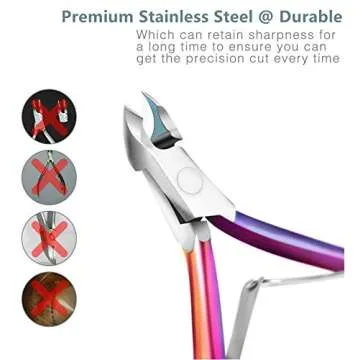 BUVE Non-slip Cuticle Trimmer - Durable Stainless Steel Clipper