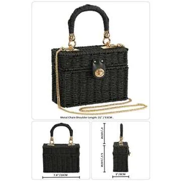 So'each Women's Wicker Square Crossbody Bag Chic Style