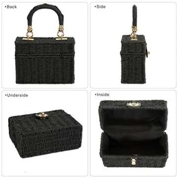 So'each Women's Wicker Square Crossbody Bag Chic Style