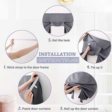 RYB HOME Blackout Door Curtain - Privacy Thermal Insulated Window Curtains for Patio French Front Tr...