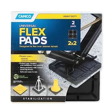 Camco RV Universal Flex Pads for Leveling Blocks,"2x2” | Prevents Jacks & Stabilizers