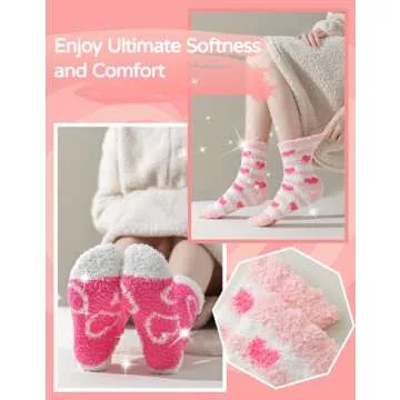 TEHOOK Valentines Gifts Cozy Heart Socks for Her