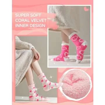 TEHOOK Valentines Gifts Cozy Heart Socks for Her