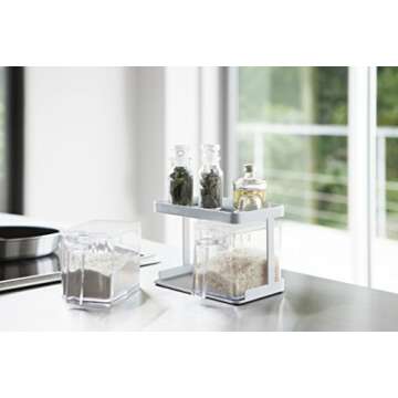 Yamazaki Home Pantry Canisters with Rack-Kitchen Container Organizer | Steel + Plastic | Food Storag...
