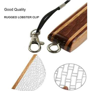Mounchain Fishing Net Fly Fishing Landing Net, Wooden Frame Fish Net with Soft Rubber Mesh for Trout...